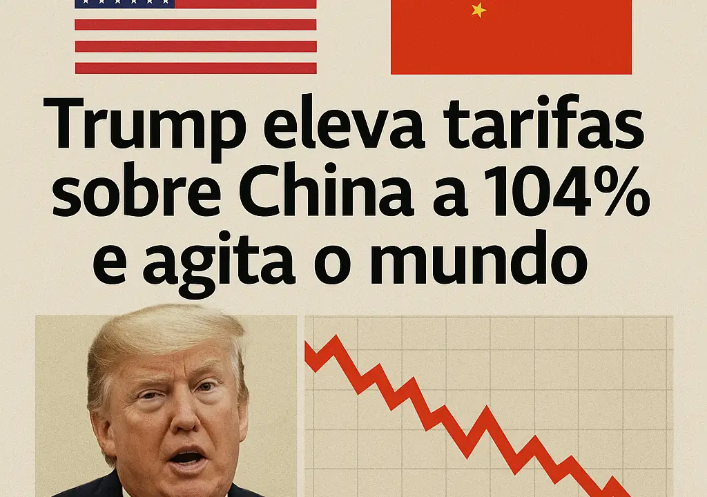 Trump eleva tarifas sobre China a 104% e agita o mundo