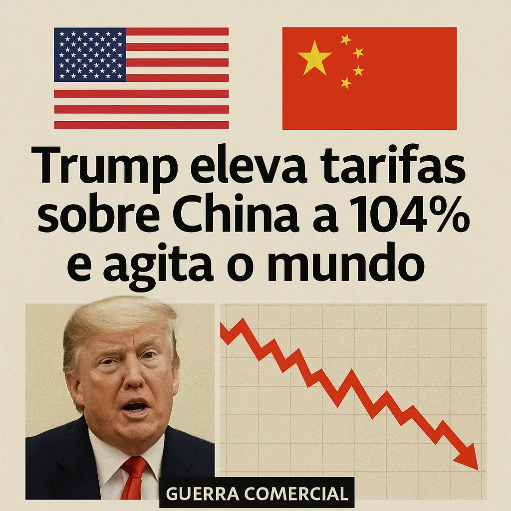 Donald Trump aumenta tarifas sobre produtos da China para 104% em 2025